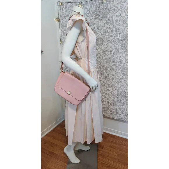 Madewell The Abroad Peach Leather Shoulder Bag orange Peach